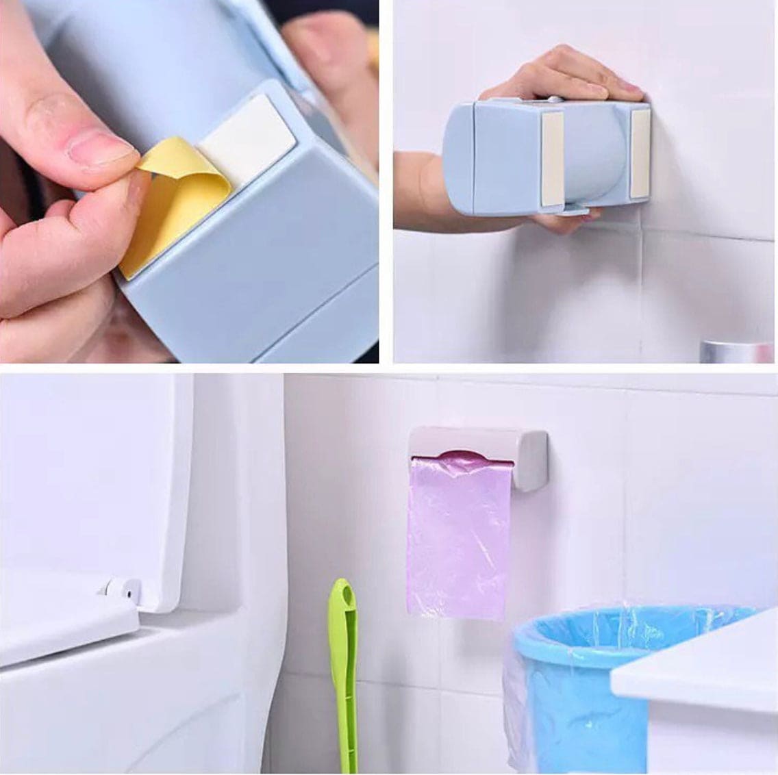 Wall Mounted Self Adhesive Garbage Box Storage Holder, Plastic Box Holder, Wall Hanging Garbage Storage Box Wall Mounted Self Adhesive Garbage Box Storage Holder, Plastic Box Holder, Wall Hanging Garbage Storage Box